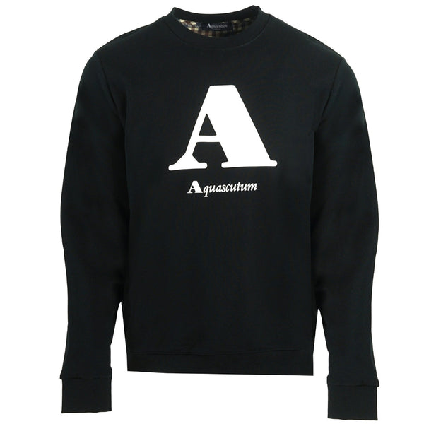 Aquascutum "A" Logo Black Sweatshirt QMF003L0 02